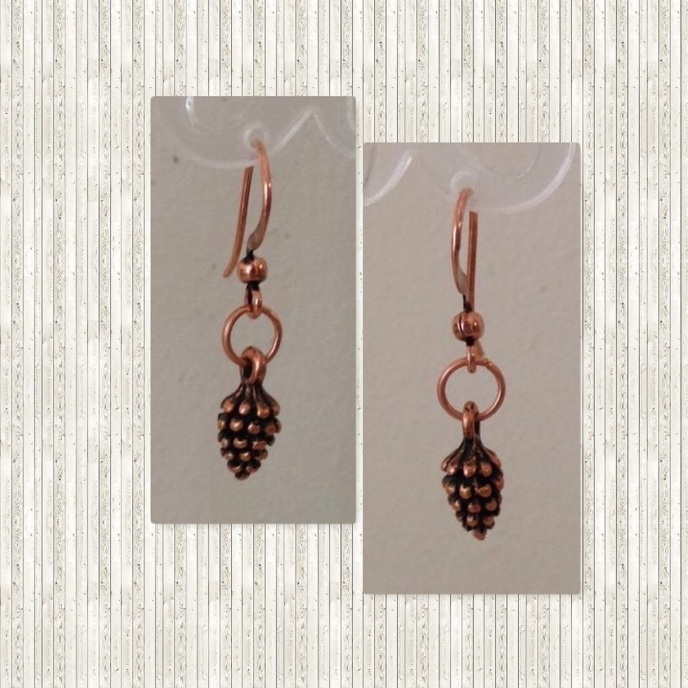 NEW! Copper Pinecone Fall earrings #7